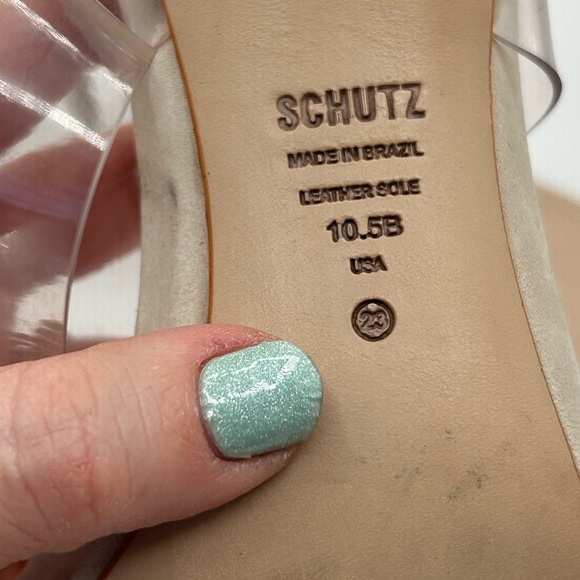 SCHUTZ Ariella Sandal |Double Clear Vinyl Straps |stiletto heel | in nude - Picture 12 of 13